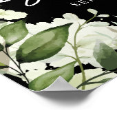 グリーンとブラックのウェルカムサイン 花嫁のシャワー ポスター (角)