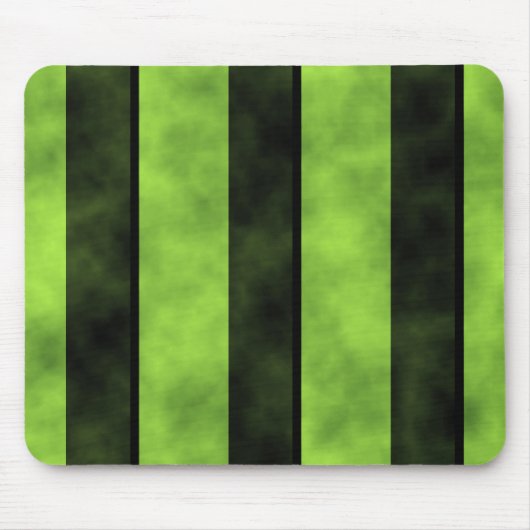 グリーンとブラックのストライプデザイン マウスパッド (正面)