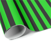 グリーンとブラックのストライプ紙 ラッピングペーパー (ロールコーナー)