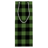 グリーンとブラックのバフロー チェックのルースチックなクリスマス ワインギフトバッグ (裏面)