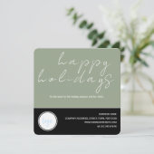 グリーンとブラックのビジネスロゴ顧客ハッピーカード シーズンカード (スタンド正面)