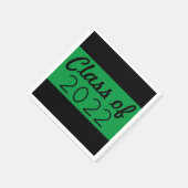 グリーンとブラックの学年卒業 スタンダードカクテルナプキン (角)