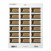 グリーンとブラックの格子模様のエンジェルクリスマスカスタム ラベル (フルシート)