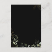 グリーンとブラックゴールドのウェディングレセプションカード エンクロージャーカード (裏面)