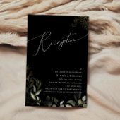 グリーンとブラックゴールドのウェディングレセプションカード エンクロージャーカード