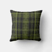 グリーンとブラックプレイド装飾用クッション クッション (裏面)