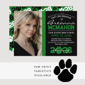 グリーンとブラックモダンの卒業写真招待状 招待状