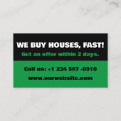 グリーンとブラック実在エステートインベスターWeハ買ウス 名刺 (正面)