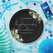 グリーンとブラック&ホワイトの花嫁の友人ランチョン ペーパープレート (パーティー)