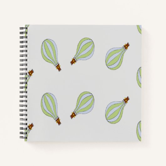 グリーンとブルーのストライプパラシュート ノートブック (正面)