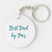 グリーンとブルーのディスクゴルフをテーマ キーホルダー (裏面)