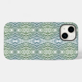 グリーンとブルーの幾何学模様 Case-Mate iPhoneケース (裏面 (横))