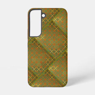 グリーンとブルーの幾何学的な抽象画 SAMSUNG GALAXY S22ケース