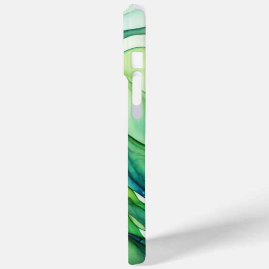 グリーンとブルーの流れる型枠 Case-Mate iPhoneケース (裏面 / 左)