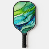 グリーンとブルースの流れる型枠ピックボールパドル ピックルボールラケット (裏面)