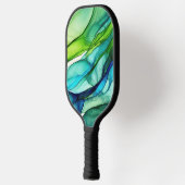 グリーンとブルースの流れる型枠ピックボールパドル ピックルボールラケット (左)