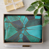 グリーンとブルース海ガラス効果ステンドグラス 薄葉紙 (ギフト)