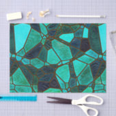 グリーンとブルース海ガラス効果ステンドグラス 薄葉紙 (クラフト)