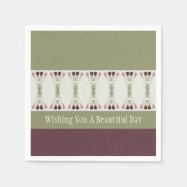 グリーンとプラム スタンダードカクテルナプキン