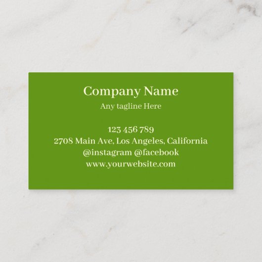 グリーンとベージュの気に芝生 名刺 (裏面)