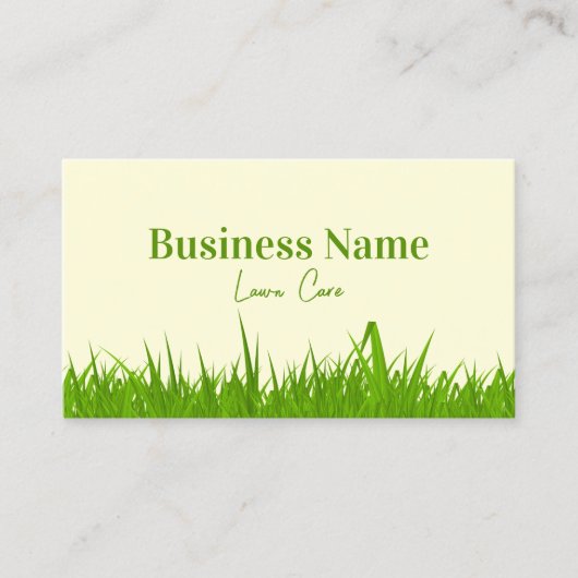 グリーンとベージュの気に芝生 名刺 (正面)