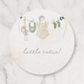 グリーンとベージュ繊細な水カラーフローラベビーSh フェイバータグ (裏面)