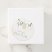 グリーンとベージュ繊細な水カラーフローラベビーSh フェイバータグ (インサイチュ)