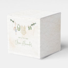 グリーンとベージュ繊細な水カラーフローラベビーSh フェイバーボックス