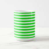 グリーンとホワイトのイースター ストライプ コーヒーマグカップ (中央)