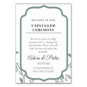 グリーンとホワイトのエレガントな結婚式 テーブルナンバー (裏面)