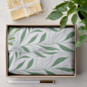 グリーンとホワイトのエレガントな葉模様 薄葉紙 (ギフト)