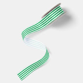 グリーンとホワイトのカバナストライプ サテンリボン (裏面)