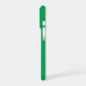 グリーンとホワイトのカバナストライプ iPhoneケース (左側面)