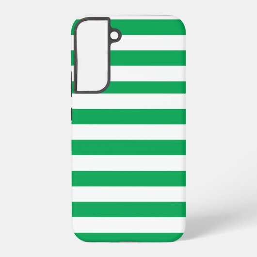 グリーンとホワイトのカバナストライプ SAMSUNG GALAXYケース (裏面)