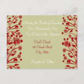 グリーンとホワイトのクリスチャンウェディング インビテーションポストカード (裏面)