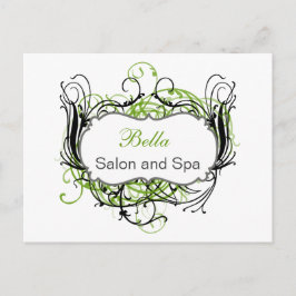 グリーンとホワイトのシックなビジネスサンキューカード ポストカード