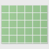 グリーンとホワイトのチェック ラッピングペーパー (フラット)