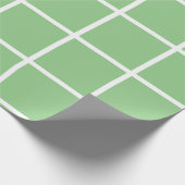 グリーンとホワイトのチェック ラッピングペーパー (角)