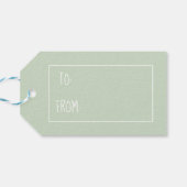 グリーンとホワイトのティキングストライプパーソナライズされた ギフトタグ (裏面横)