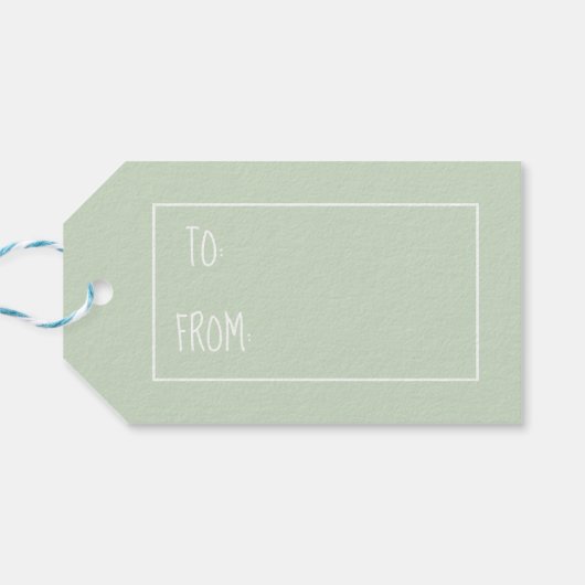 グリーンとホワイトのティキングストライプパーソナライズされた ギフトタグ (裏面横)