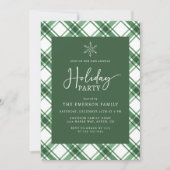 グリーンとホワイトのホリデーパーティー招待状 招待状 (正面)