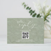 グリーンとホワイトのモダンシンプルな結婚式QR 出欠カード (スタンド正面)