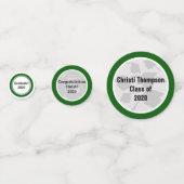 グリーンとホワイトの卒業お祝い コンフェッティ (裏面)