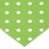 グリーンとホワイトの水玉模様 テーブルクロス (アングル)