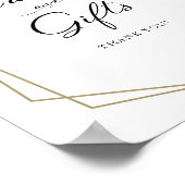 グリーンとホワイトの花のカード＆ギフト サイン (角)