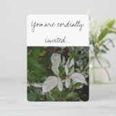 グリーンとホワイトの葉 : ウェディング 招待状 (スタンド正面)