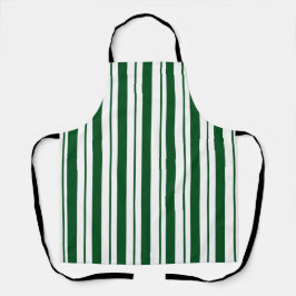 グリーンとホワイトキャンディーケインストライプズ エプロン