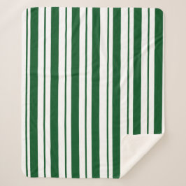 グリーンとホワイトキャンディーケインストライプズ シェルパブランケット