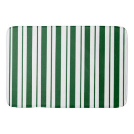 グリーンとホワイトキャンディーケインストライプズ バスマット