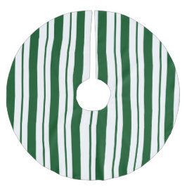 グリーンとホワイトキャンディーケインストライプズ ブラッシュドポリエステルツリースカート